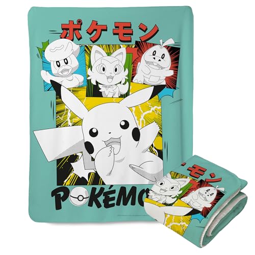 Image of Northwest Pokemon Mink Sherpa Throw Blanket, 50" x 60", Scarlet Starters