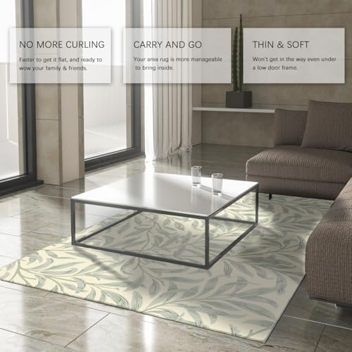 Tapis de lit lavable vert pâle pour éviter les glissades au salon