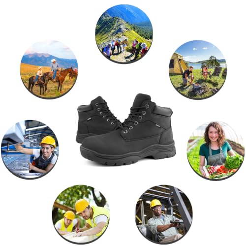 Image of Jacata Men's Work Boots for Construction Waterproof Slip Resistant Leather