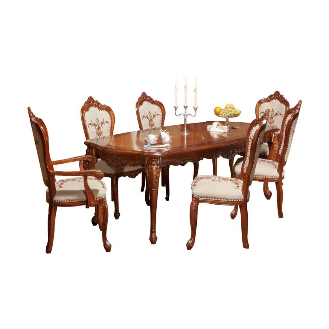 SIMEX FurnitureCleopatra Collection - Extendable Table 220/320x107x77 cm - Solid Wood - Beech Wood Furniture, Natural Brown - Living Room