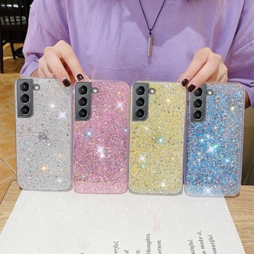 Coque antichoc Samsung S21 rose avec paillettes intégrées - 6