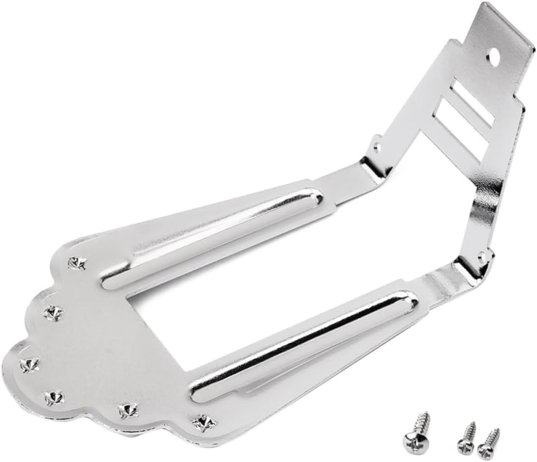 Vintage Silver Jazz Guitar Bridge Tailpiece with Mounting Screws Design for Electric Guitar Replacement Parts