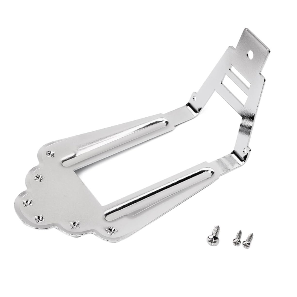OFFSCH Ga419 Guitar Accessories Silver Bridge Tailpiece Jazz Guitar Tailpiece with Mounting Screws