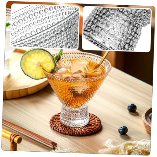 Copa de vino de vidrio martillado de 230ml transparente y multifuncional 4