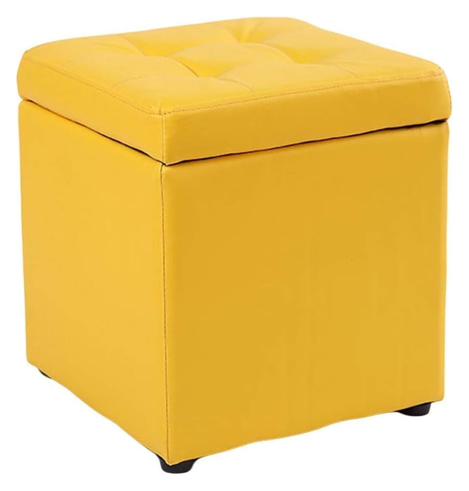 Repose-Pieds Ottoman en Similicuir avec Coffre de Rangement Intégré de 40 cm
