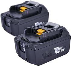 Enelife Makita Compatible Battery, 18 V Series, Equipped with Long Life Battery, Remaining Charge Display Function, 1860B/HC_2026 Model, Set of 2