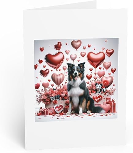 Greeting CardNote Card - Valentine's Day Border Collie - PACK of 10