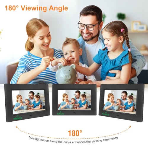 Image of Miracle Digital 7 Inch Digital Picture Frame,HD IPS Digital Photo Frames,Wall Mounted Electronic Slideshow,Using USB or SD to Play Photos /Videos /Music