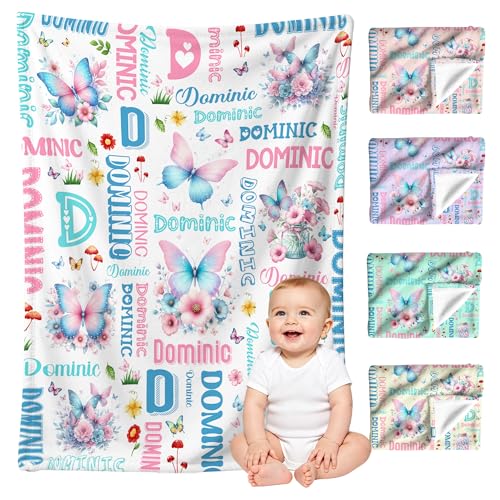 Image of Custom Butterfly Blanket for Boys Girls,Ultra Soft Personalized Gifts Baby Blanket,Customized Throw for Toddlers Newborn Stroller Crib,30 inchx40 inch