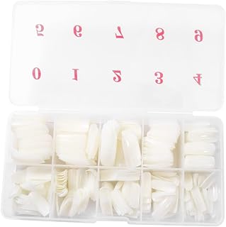 FRCOLOR 2 Caixa De Imprensa Em Unhas Falsas Unhas Artificiais Curto Acessórios Do Salão De Beleza Unhas Falsas Brancas Estilo Francês Prego Cobertura Completa Caixão