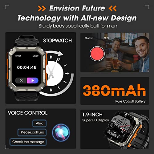 Rgthuhu Military Smart Watch For Men With Blood Pressure thumb #5