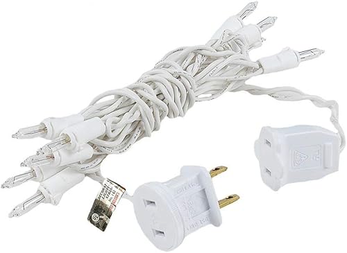 Miniatura 10 de Novelty Lights Juego de 10 mini luces transparentes para manualidades, no conectables, cable blanco, 5.5 pies de largo