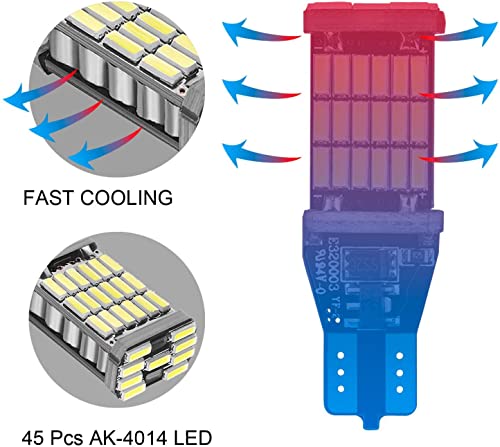 Image of Automaze T15 W6W 912 921, LED Car Truck Backup Reverse Lights, 4014 Chipset 45 SMD (White)