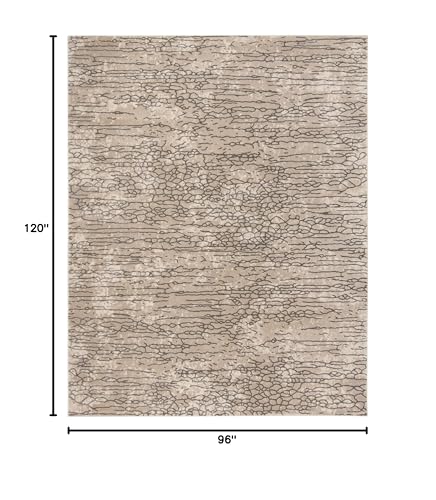 Tapete decorativo rectangular beige 8x10 pies miniatura 2