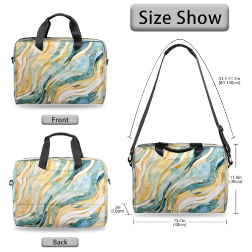 Maletín para portátil 15.6" diseño Marble Teal Golden miniatura 6