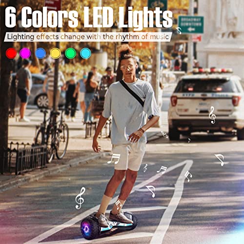 Image of LIEAGLE Hoverboard, 6.5 inch Self Balancing Scooter Hover Board with Bluetooth Wheels LED Lights for Kids Adults