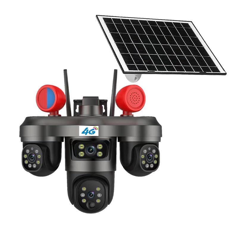 4G Solar Black 12MP Triple Lens AI PTZ Outdoor Security Camera | 360° Pan View, Color Night Vision, Human Detection, Two-Way Audio, IP66 Waterproof-image-33