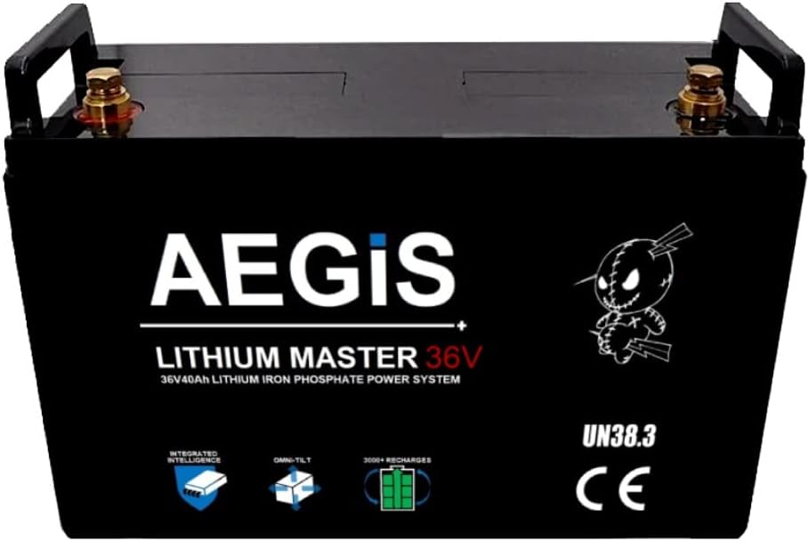 Aegis Battery 36V 40Ah (Battery + Charger) Lithium LiFEPo4 (LFP) Deep Cycle Li-ion Lead Acid Replacement Battery