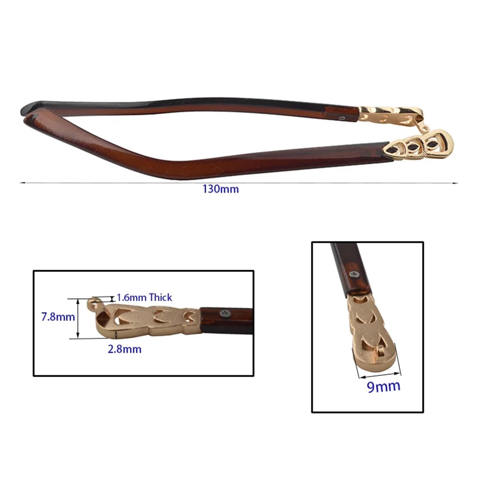 Occhiali Temple Gamba Accessorio for la riparazione del tempio degli occhiali con cerniera for occhiali da sole marroni neri da 10 paia PH035(Pc035 Brown)