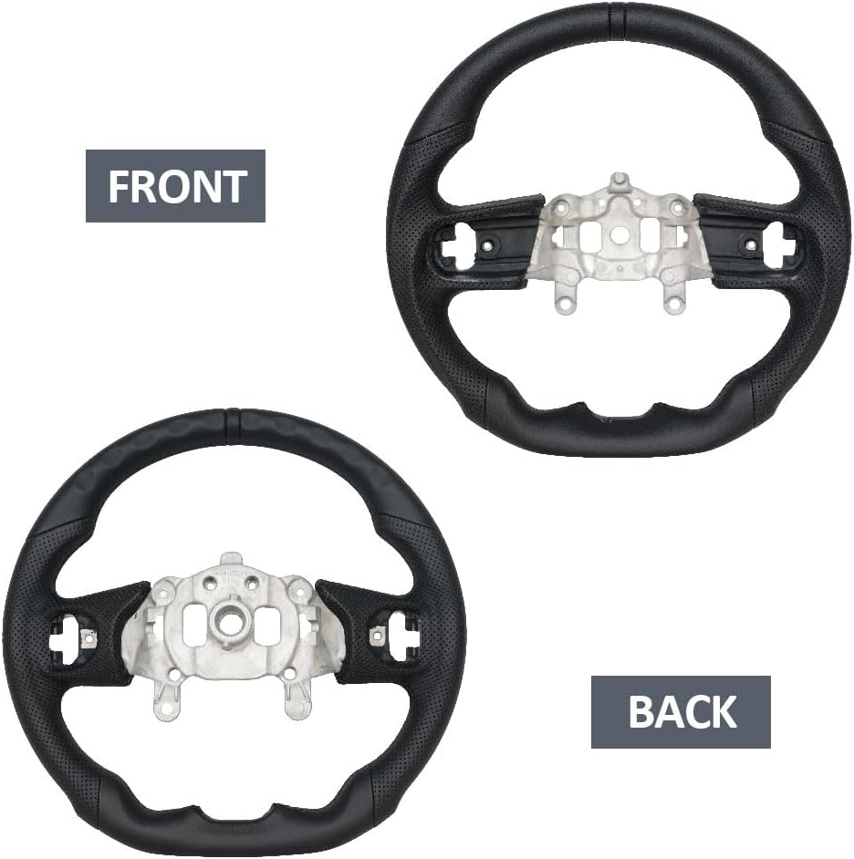 Full Leather Steering Wheel, D-shaped Preforated Leather Grip Steering Wheel Fit For Jeep wrangler JL/JT 2018-2024