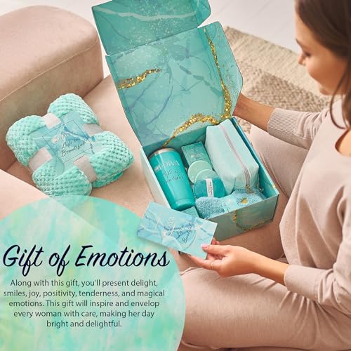 11 Pcs Self Care and Birthday Gift Box for Women - Birthday Gifts for Women with Bath Care and Relaxing Gifts for Women - Mom, Sister - Tumbler, Scented Candle, Soap, Plush Socks, Blanket - Image 5