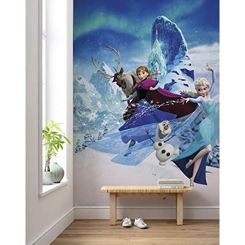 Komar Disney Vlies Fototapete Frozen Elsas Magic | Größe: 200 x 280 cm (Breite x Höhe), Bahnbreite 50 cm | Tapete, Wandbild, Dekoration, Wandbelag, Kinderzimmer, Schlafzimmer | DX4-014, blau