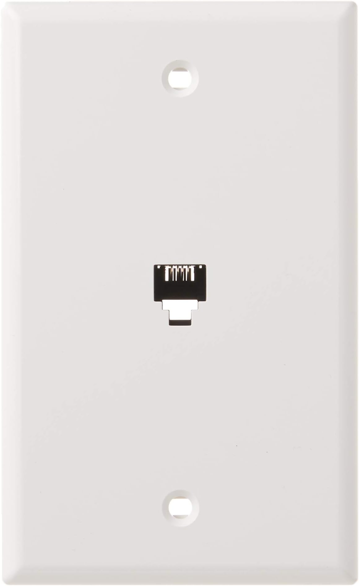 Leviton Standard Telephone Wall Jack, 6P4C, Screw Terminals, 40249-W, White