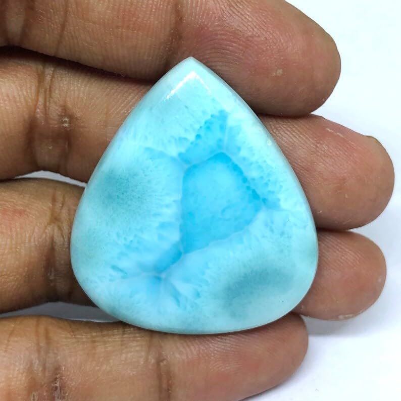 Larimar cabochon poire sans défaut pour réussir vos bijoux DIY