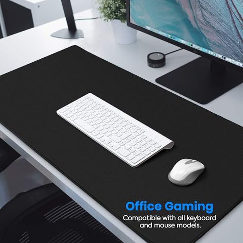 Image of Storite 700x300x2mm Extended Gaming Mouse Pad - Non-Slip Rubber Base, Stitched Edges, Water-Resistant Surface - Black