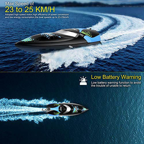 Remote Control RC Boat for Pools and Lakes, Kuman 25km/h High Speed Racing RC Boats for Kids and Adults - Thumbnail 4