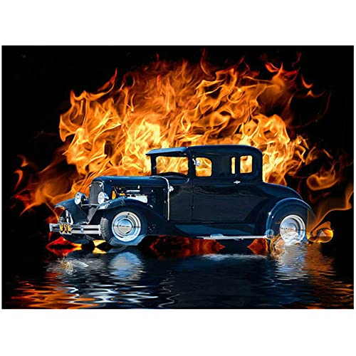 5D DIY Diamond Painting Kits Oldtimer Voll Bohren Strass Kristall Diamant Malerei Kinder Erwachsene Kreuzstich Stickerei Anzahl Mosaik Für Home Wall Dekoration Handwerk Round Drill 60x80cm AAB17515