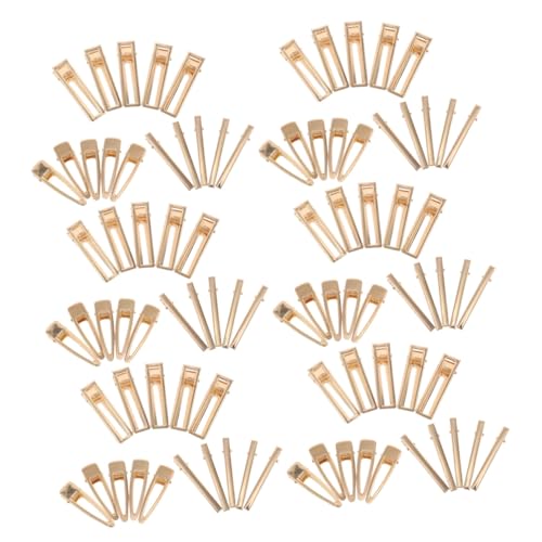 60 Pinces à Cheveux Métalliques Dorées DIY Barrettes Alligator pour Coiffure