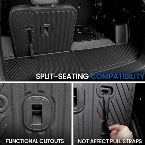 Image of Cargo Mat for 2021-2025 2026 Kia Sorento 6 /7 Seats Accessories, All Weather TPE Trunk Floor Mat, Durability & Non-Slip Backing Car Mat Cargo Liner with Backrest Mats