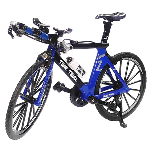 Image of VGRASSP 1:8 Scale Die Cast Racing Bicycle Toy for Kids - The Alloy Metal Off-Road Decorative Showpiece Realistic Design Bike Features Moveable and Rotating Handle, Wheels, Pedals (Blue)
