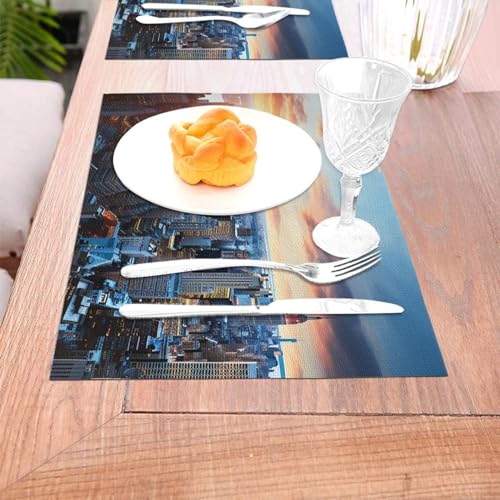 Sets de table pour table de salle à manger lavables en PVC résistants à la chaleur x6