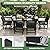 SUUNYN HDPE Outdoor Dining Set, Patio Table and Chairs Set, All-Weather 7-Piece Outside Table and 6 Chairs, 2" Umbrella Hole, Outdoor Furniture for Garden, Poolside, Backyard, Deck | Black