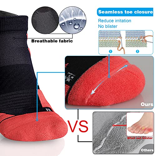 Image of Hylaea No Show Running Athletic Anti-Blister Wicking Coolmax Socks, Seamless Anti-odor