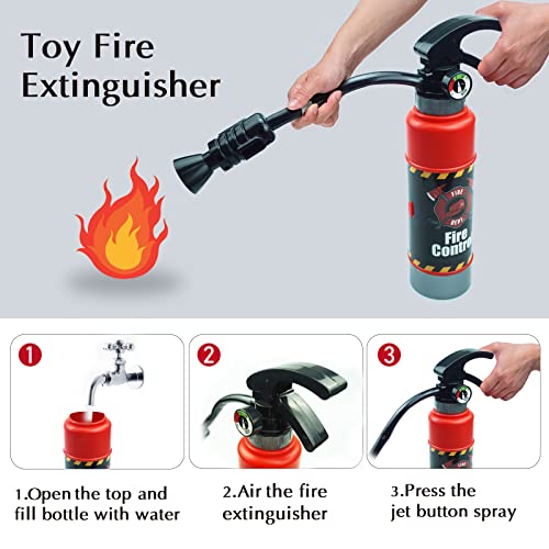 Redcrab Firefighter Costume Set For Kids - 12Pcs Fire Chief Toddler Dress Up Set With Function Parts For Boys And Girls-Red Firemen Uniform For Chirldren #TOP2