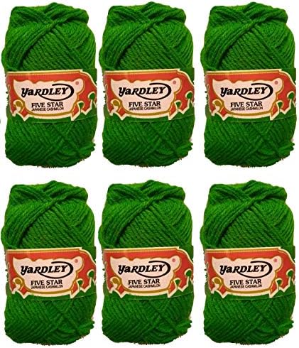 Hand Knitting Needle Art Craft Soft Fingering Oswal Acrylic Wool Yarn Dyed Thread (Light Green) - Pack of 6 Balls