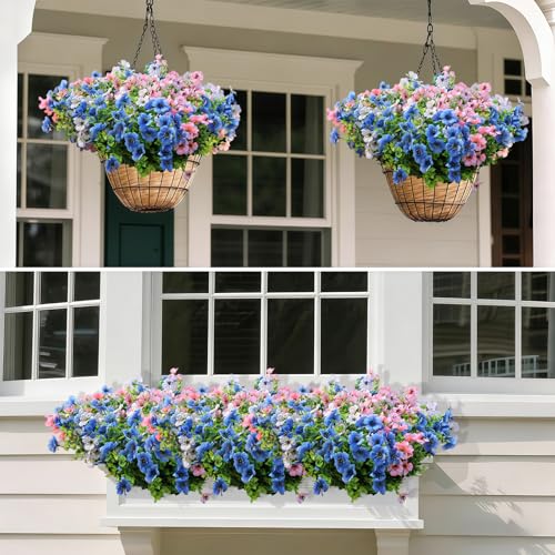 WucaFl Artificial Flowers for Outdoors, 15 Bundles UV Resistant Fake Flowers, Colorful Daisy Faux Plants for Porch Patio Planters, Realistic Outdoor Flowers for Garden Yard Window Box Decor — view 6