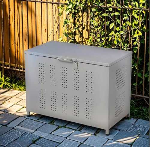 オーエスジェイ(OSJ) 屋外ゴミ箱 防カラス/防錆仕様 大容量160-350L 通気穴 アジャスター脚付き 組立簡単 耐候性ゴミステーション グレー (害獣対策/耐久性)