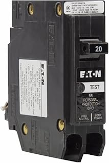 Eaton BRP120GF Breaker, 20A, 1P, 120V, 10 kAIC, Type BR Ground Fault