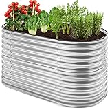 Best Choice Products 63in Oval Metal Raised Garden Bed,...