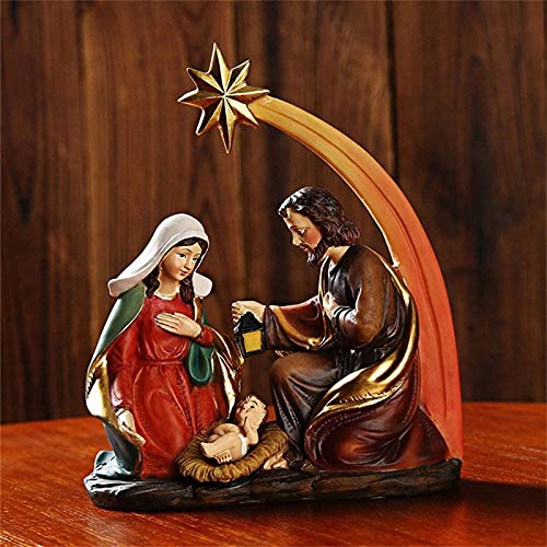 Nativity Scene Christmas Decorations, Christmas Nativity Set, Holy Family Nativity Scene, Christmas Village Nativity Sets for Christmas Indoor Decor, Nativity Family Mini Figurine, Religious Gift