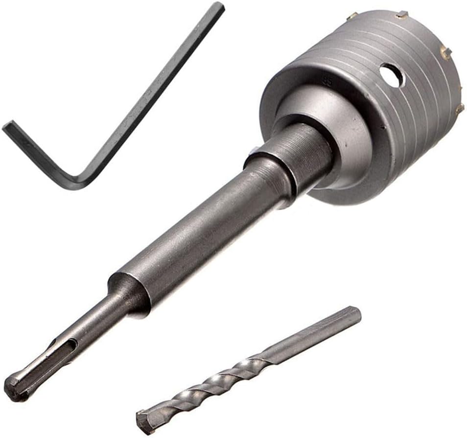 Concrete Hole Saw Kits, 65mm SDS Plus Shank Wall Hole Cutter Cement Masonry Stone Brick Hole Saw Drill Bit Sets with 110mm Connecting Rod