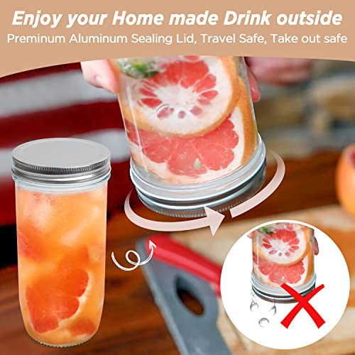 Mcleanpin 24Oz Iced Coffee Cups With Lids And Straws Reusable Glass Boba Cups,Mason Jars Drinking Glasses With Lid And Straws Iced Coffee Tumbler For Travel #TOP3