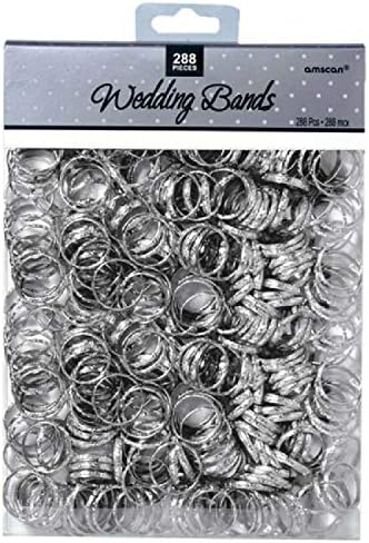 Silver Wedding Ring Bands - 3/4", 288 Pcs