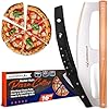 16 pizza cutter rocker blade razor sharp stainless steel slicer knife w wooden handle protective cover silver premium pizza oven accessories by kitchenstar  urban country home decor