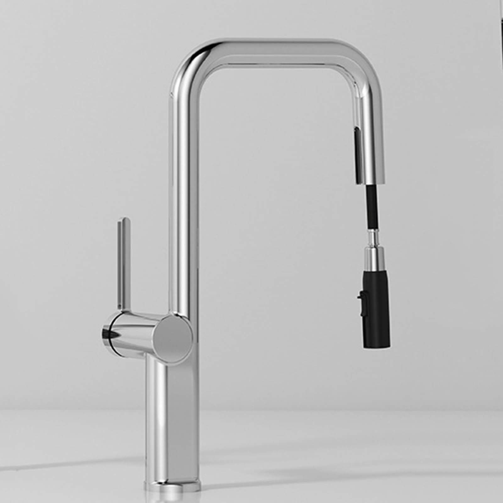 ZYCHSJXA Kitchen Bath Taps Sink Mixer Pull Out Spray Tap Single Faucet - Chrome Lever with Swivel Spout Monobloc