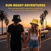 ZJEEACO Reversible Bucket Hat, Print Bucket Hats Men Women, UV Protection Sun Hat, Lightweight Breathable Packable Beach Mens Bucket Hat for Travel Outdoor Activities (Yellow Black Smile) #4